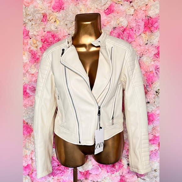 Zara Faux Leather Biker Jacket - Picture 1 of 7